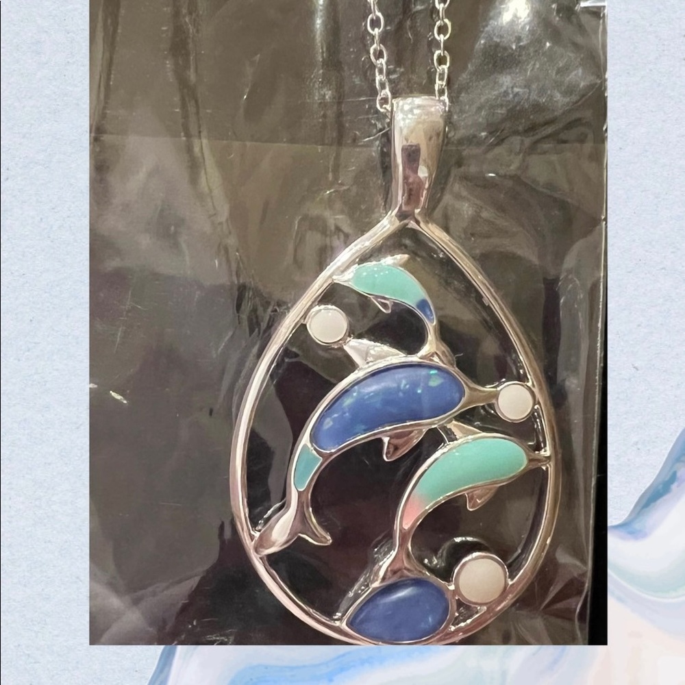 “New” Dolphin Necklace on 18” Chain